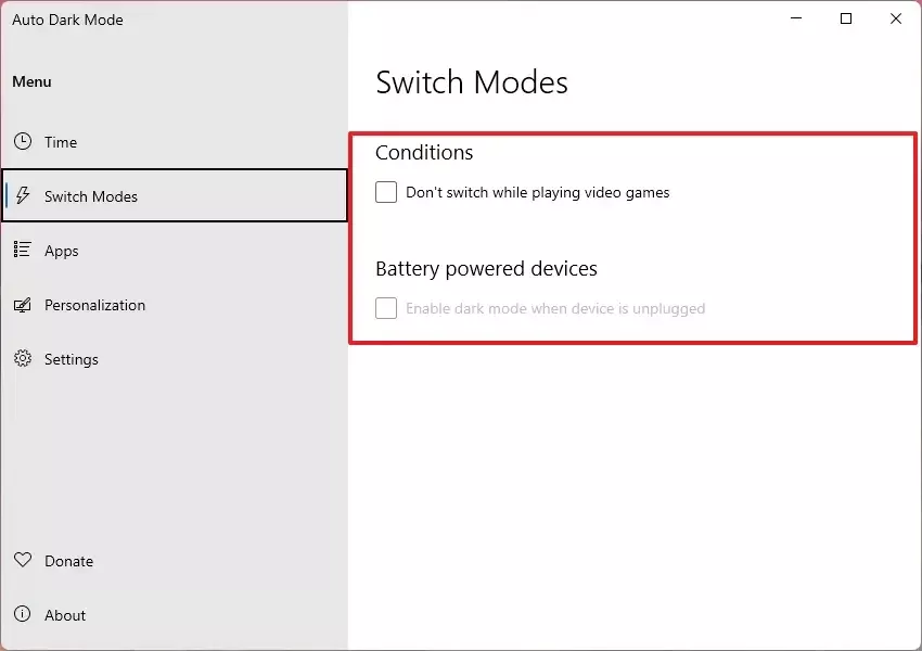  روی Switch Modes کلیک نمایید.